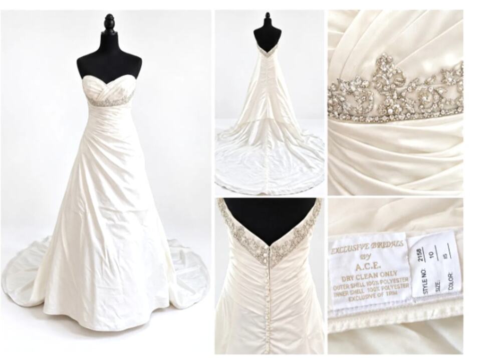 Bridals by A.C.E. White Strapless Wedding Dress – Size 10
